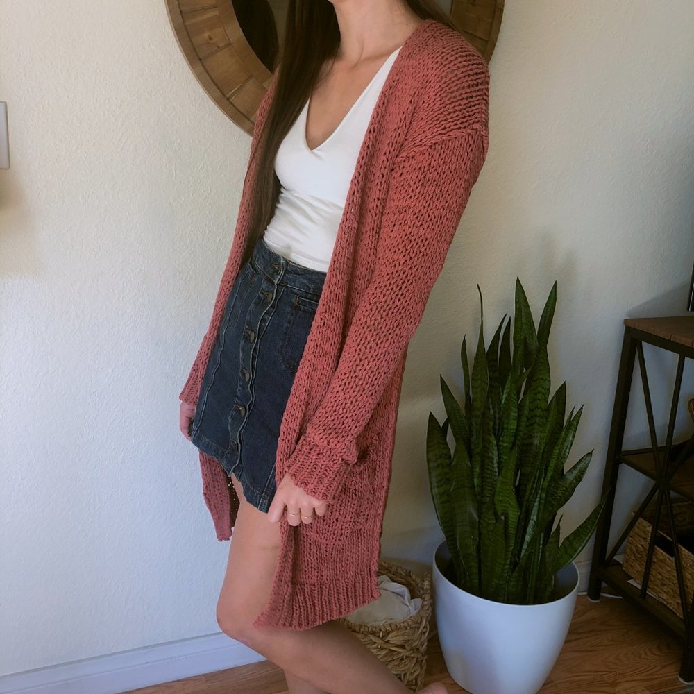 Free People Pink Simply Sienna Cardigan